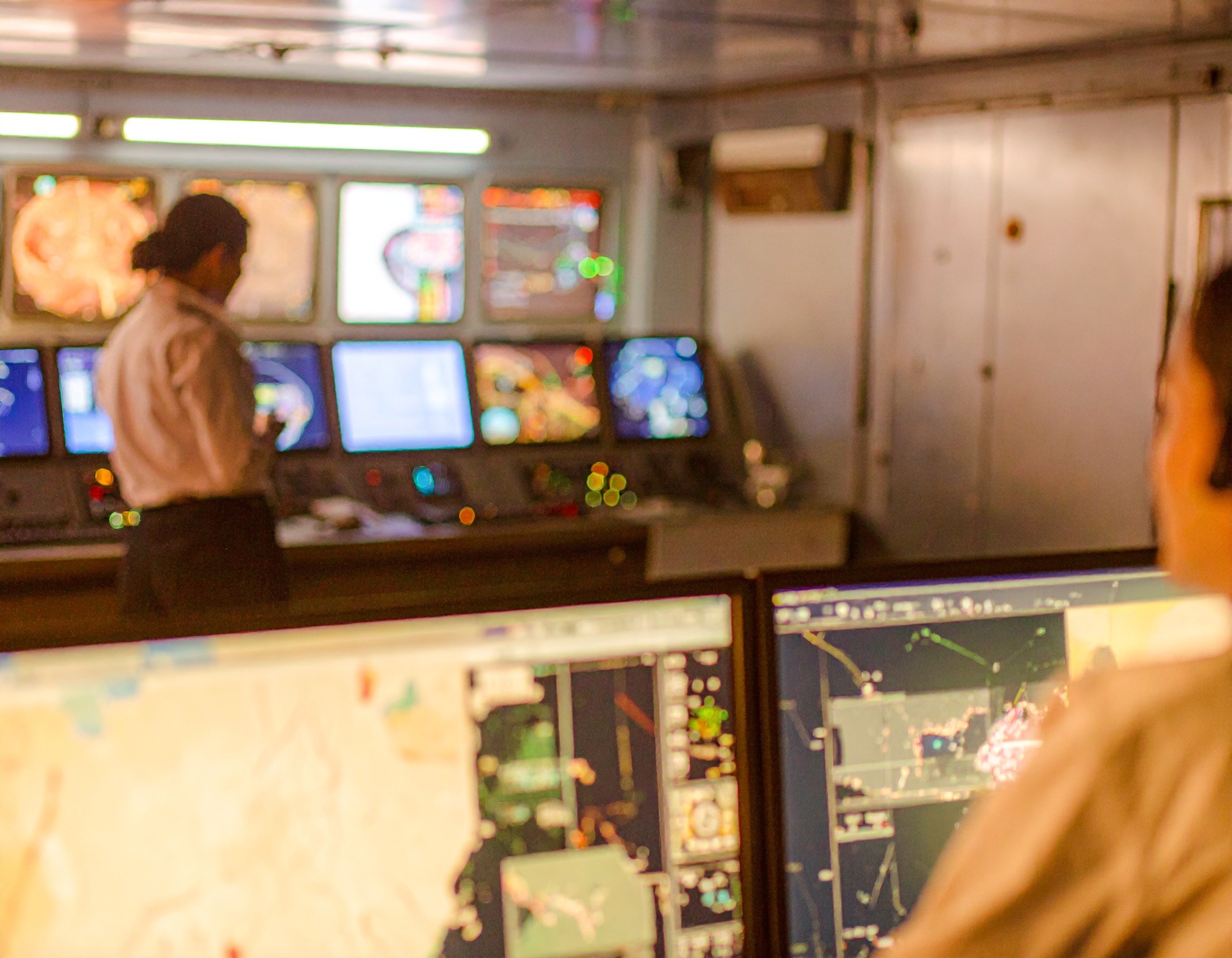crew using devices on board