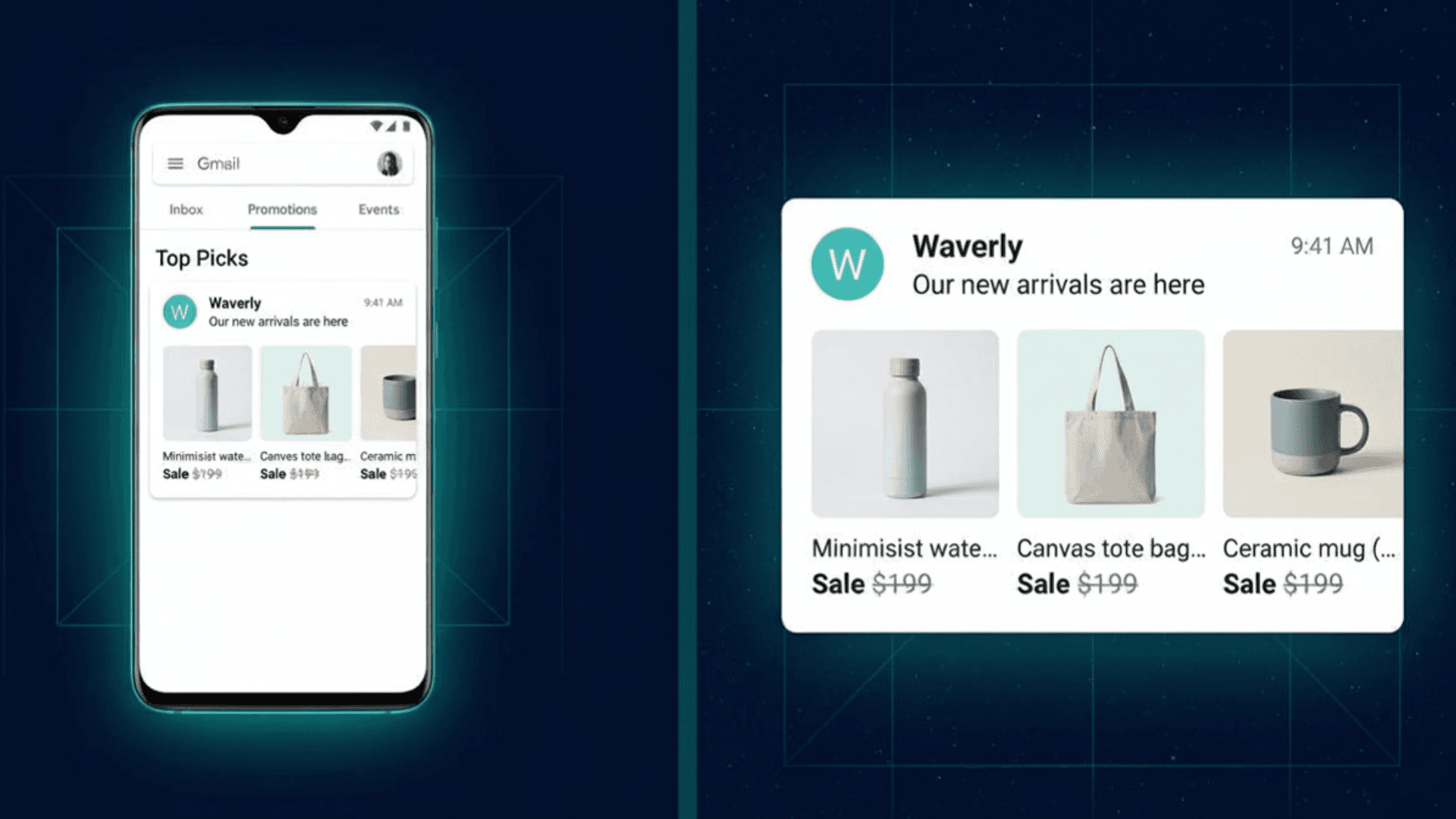 gmail product carousel example