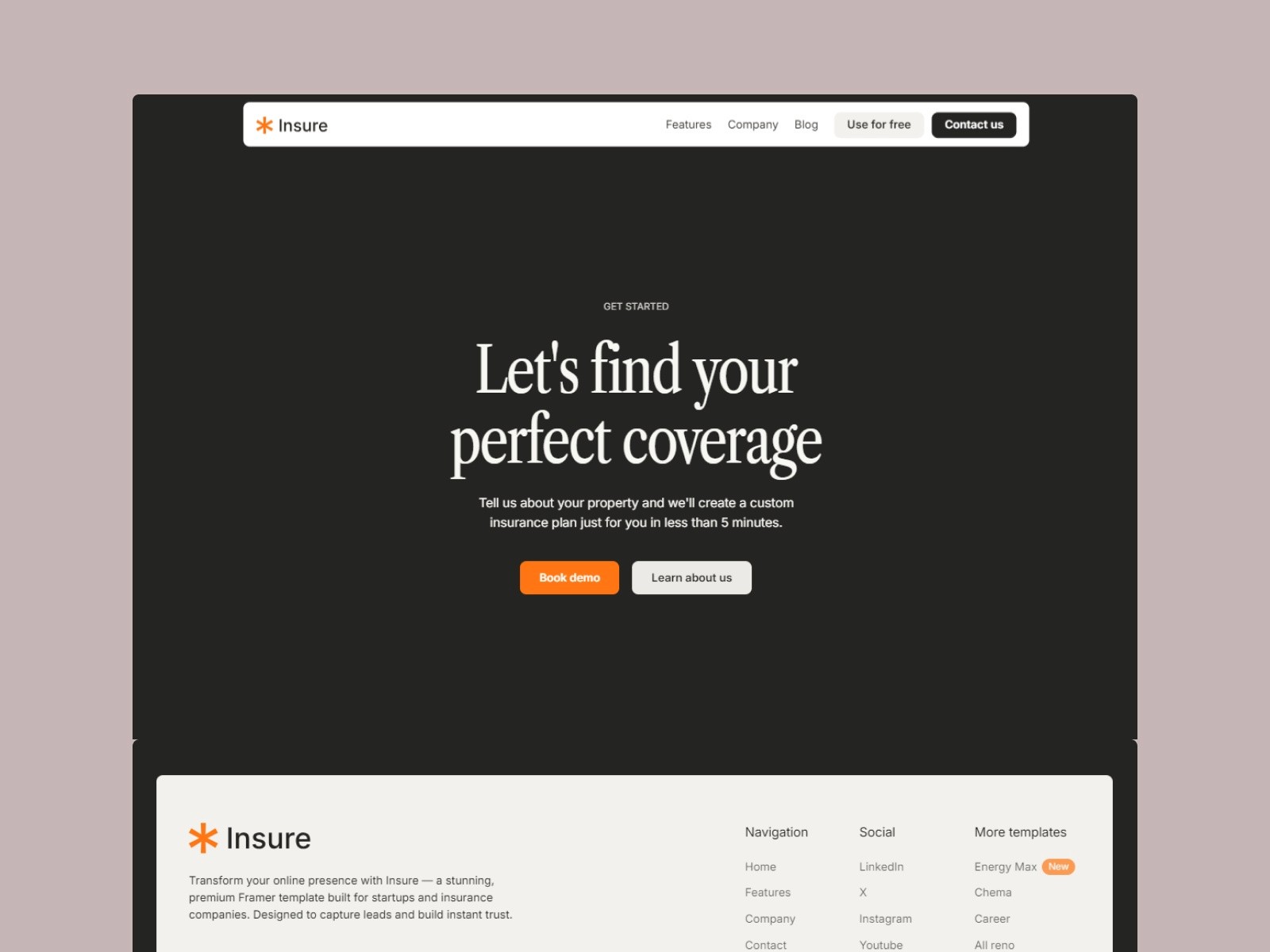 Insure — 极简专业落地页设计案例