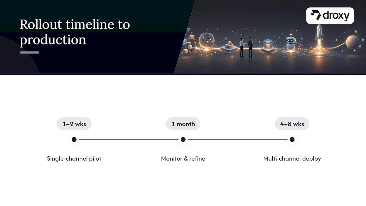 AI agent deployment timeline from pilot to expansion