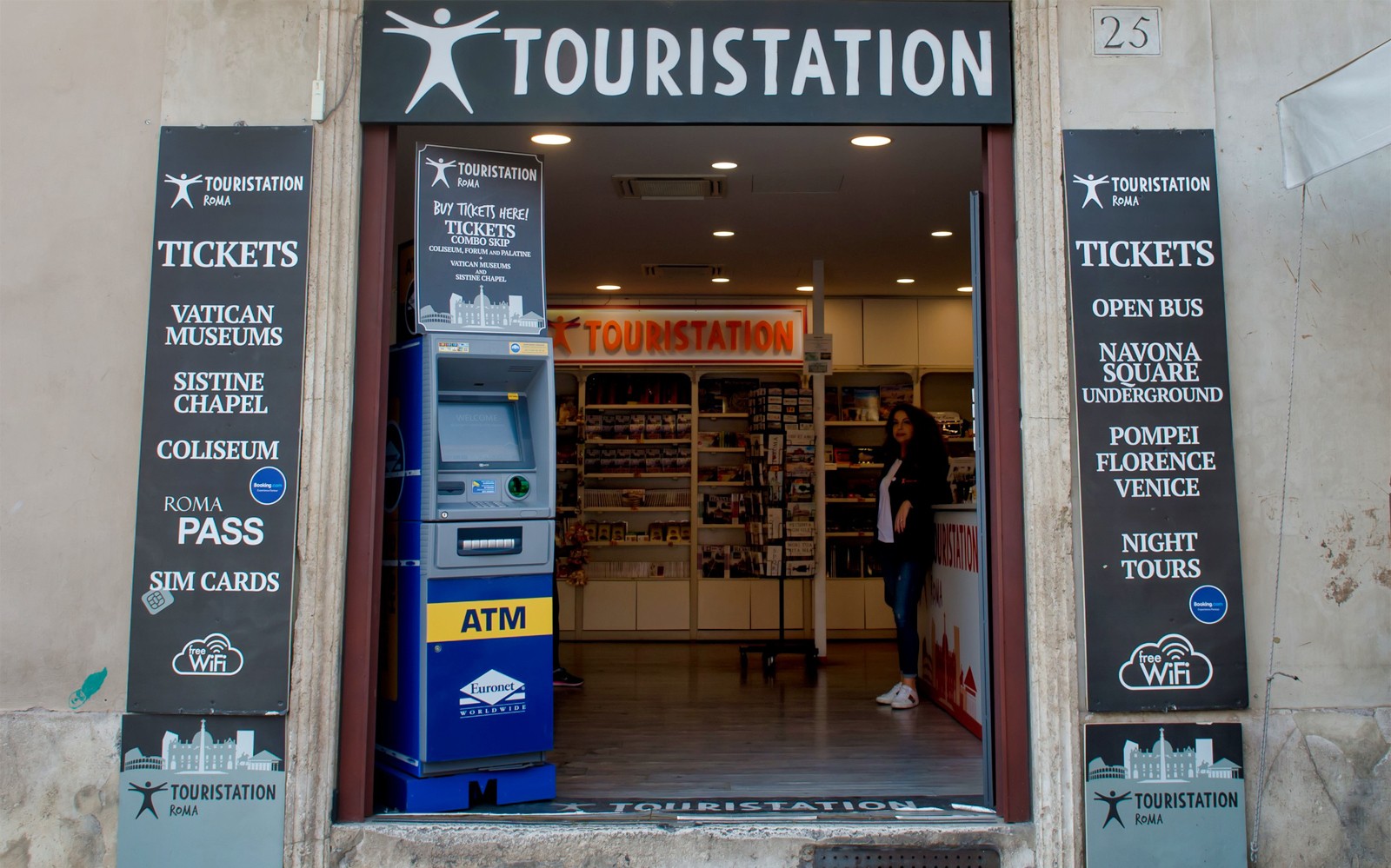 Billettkontor for omvisninger i Roma, inkludert Vatikanmuseene og Piazza Navona.