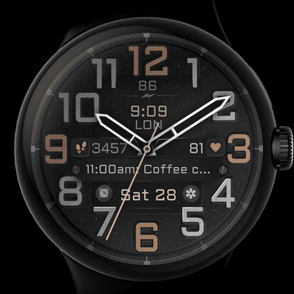 Pixel Watch displaying an analog watch face