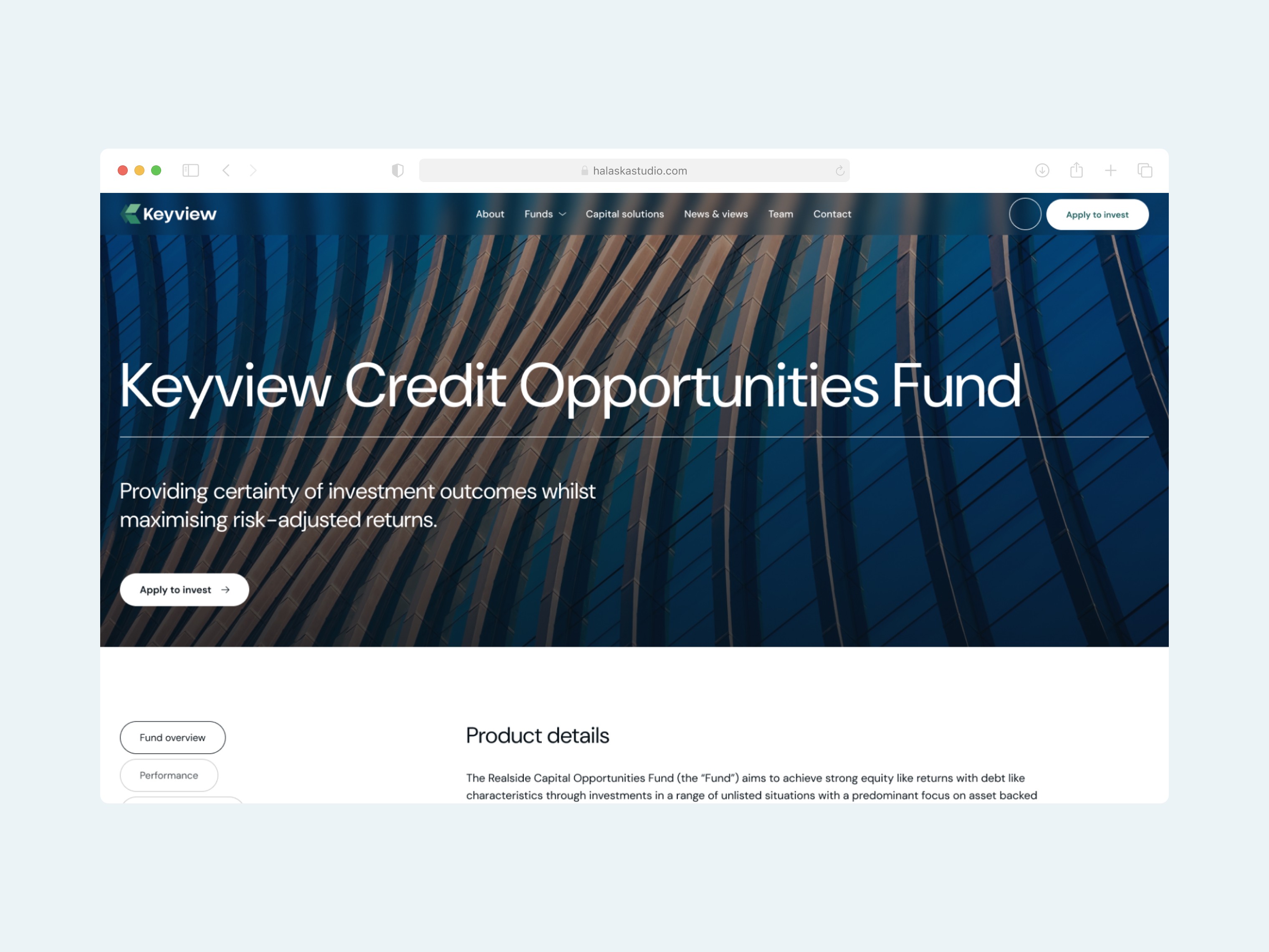 Keyview Financial website design fintech australia mobile menu