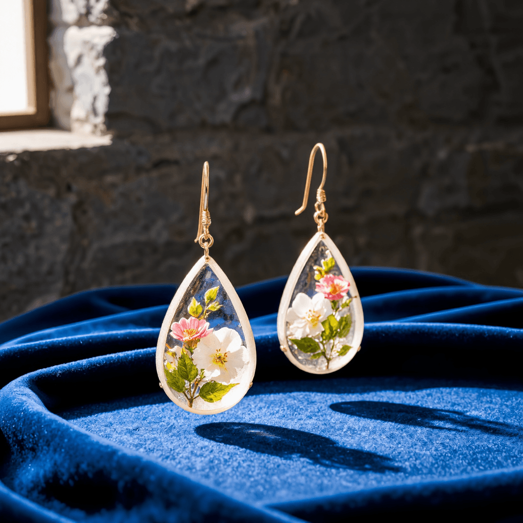 product photography of a pair of fashion earrings