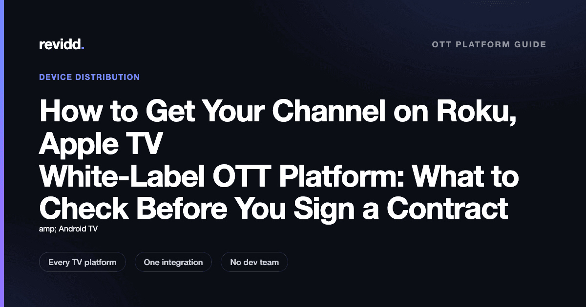 Revidd guide cover: How to get your streaming channel on Roku, Apple TV, and Android TV