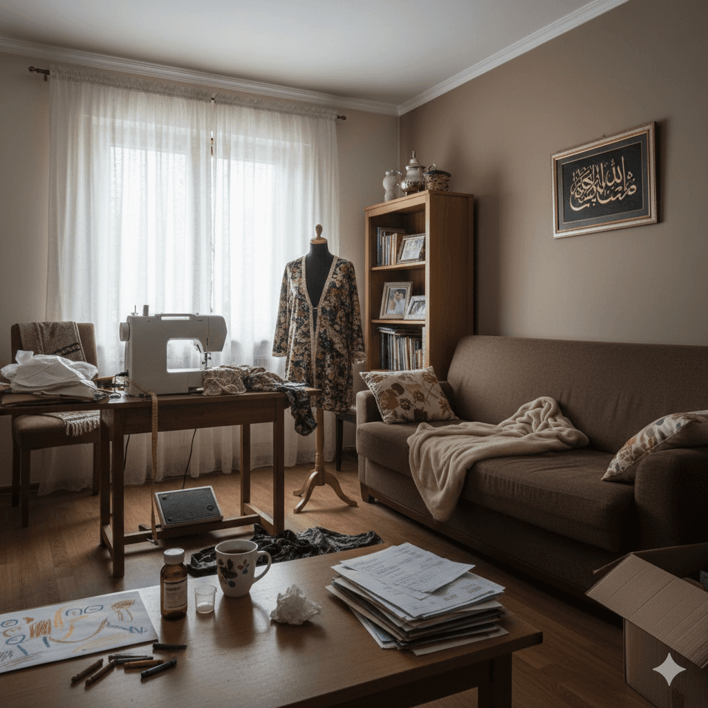 The Kahn family living room