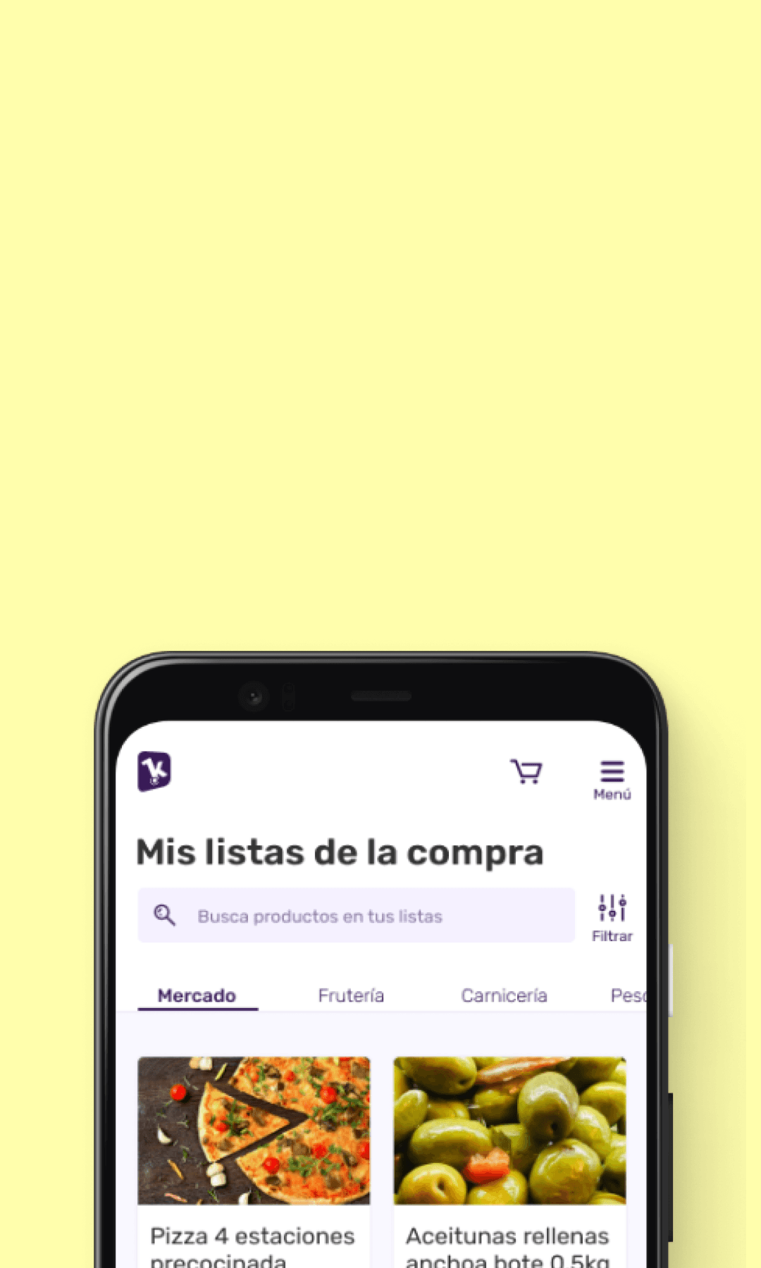 Ejemplo de dos diseños app. Una app de delivery de comida y la app de Finetwork