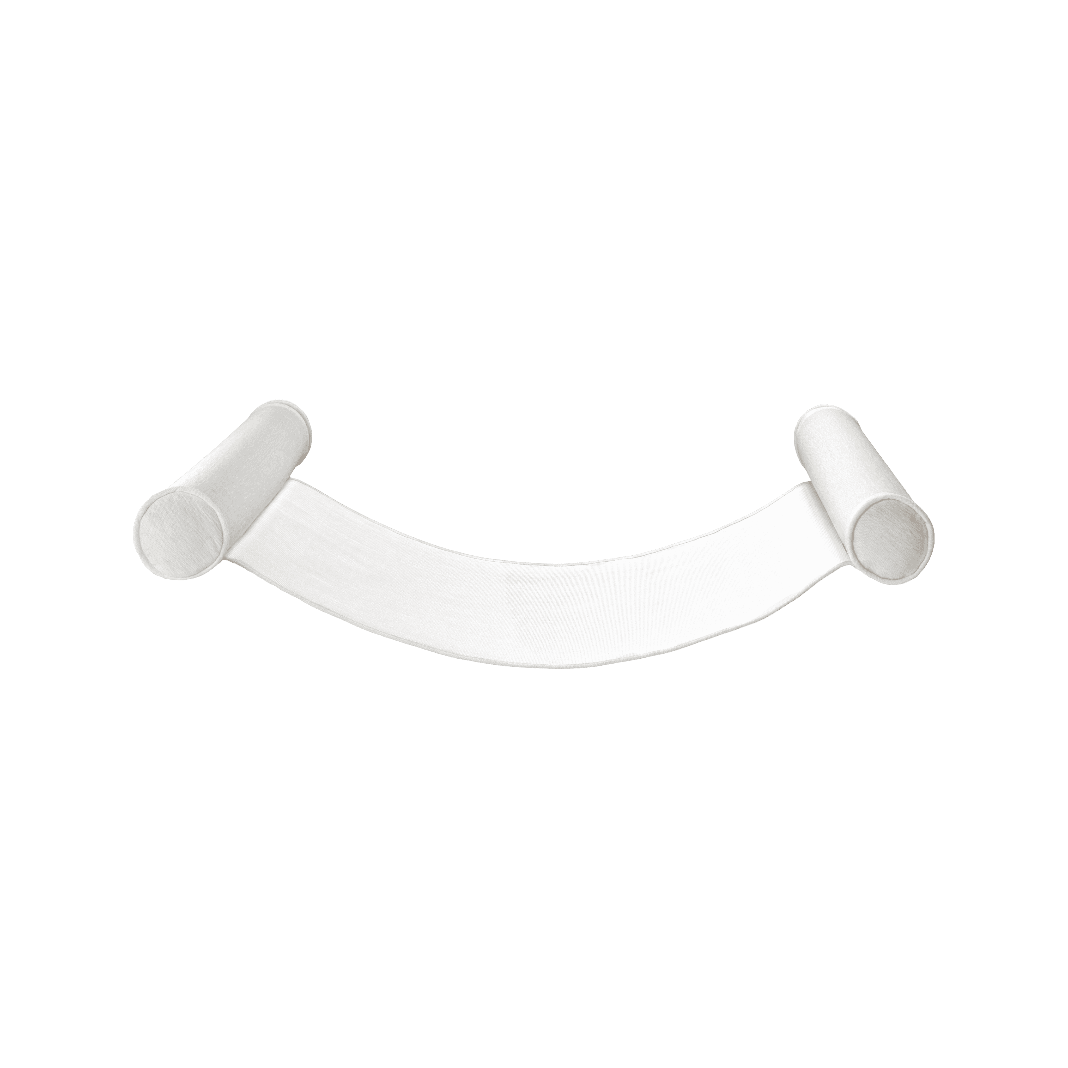 Luxury hammock pool float in all-white plush chenille weave with rolled bolster and white base