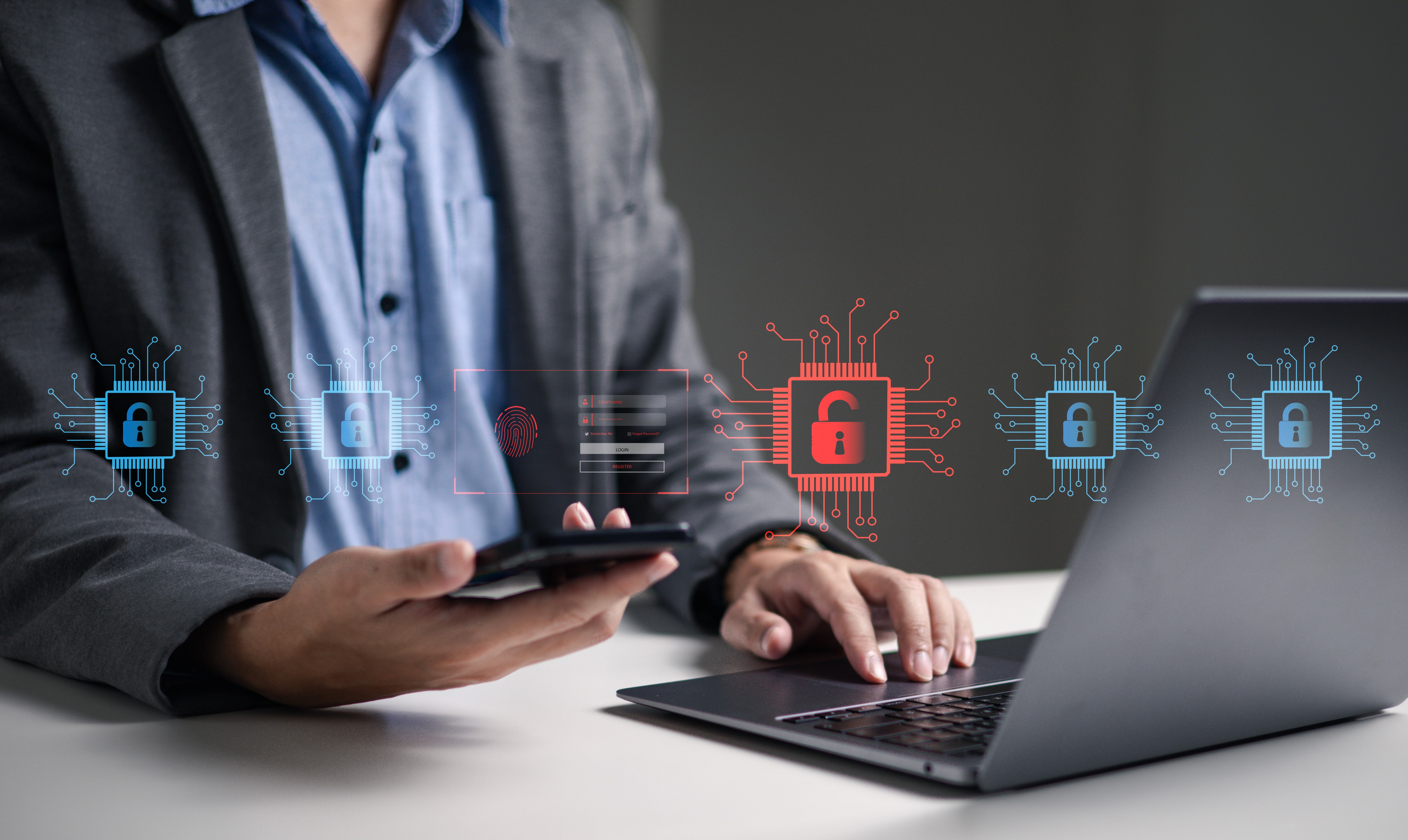 breach alert with an unlocked red padlock, signifying a data leak in a secure system