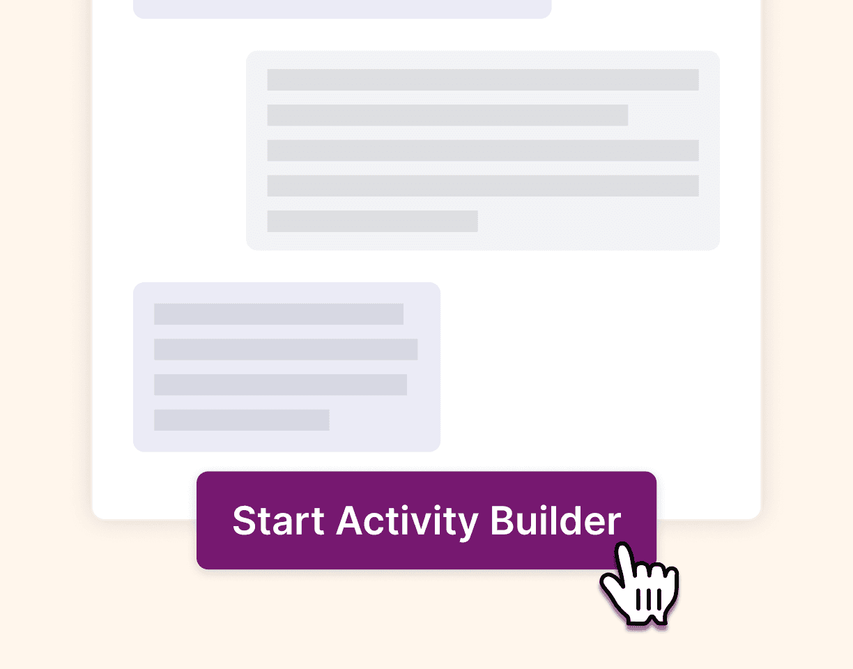 Image showing "start activity builder" button for converting chats to activties in Flint