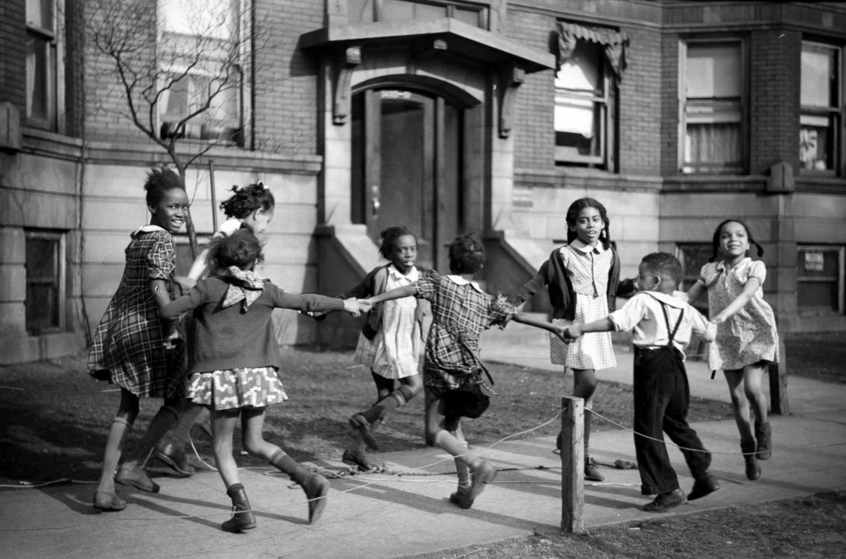 Children playing on the South Side of Chicago, circa 1941 . Retrieved from Library of Congress.