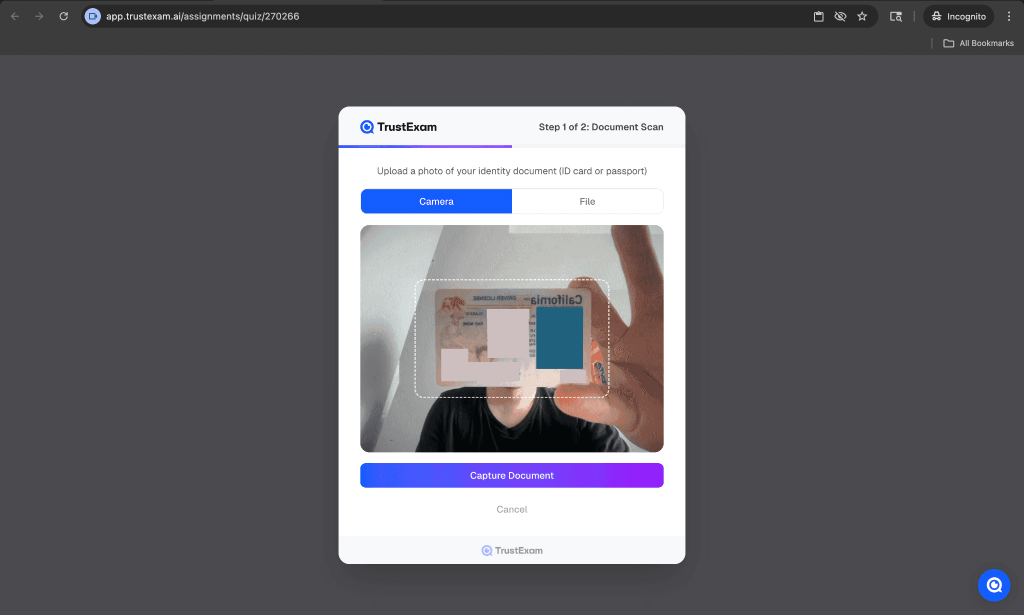 Starting test setup — screenshot 7