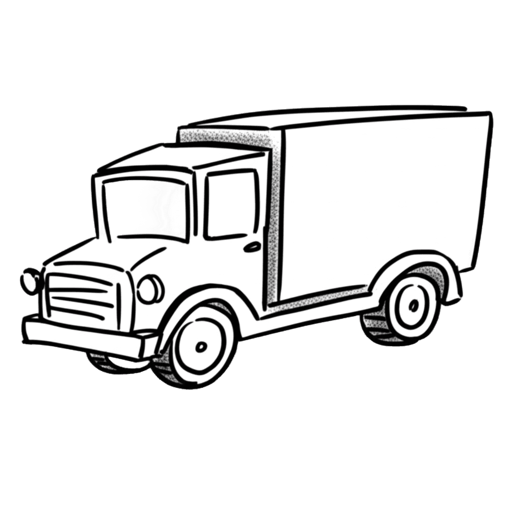 A red and white truck