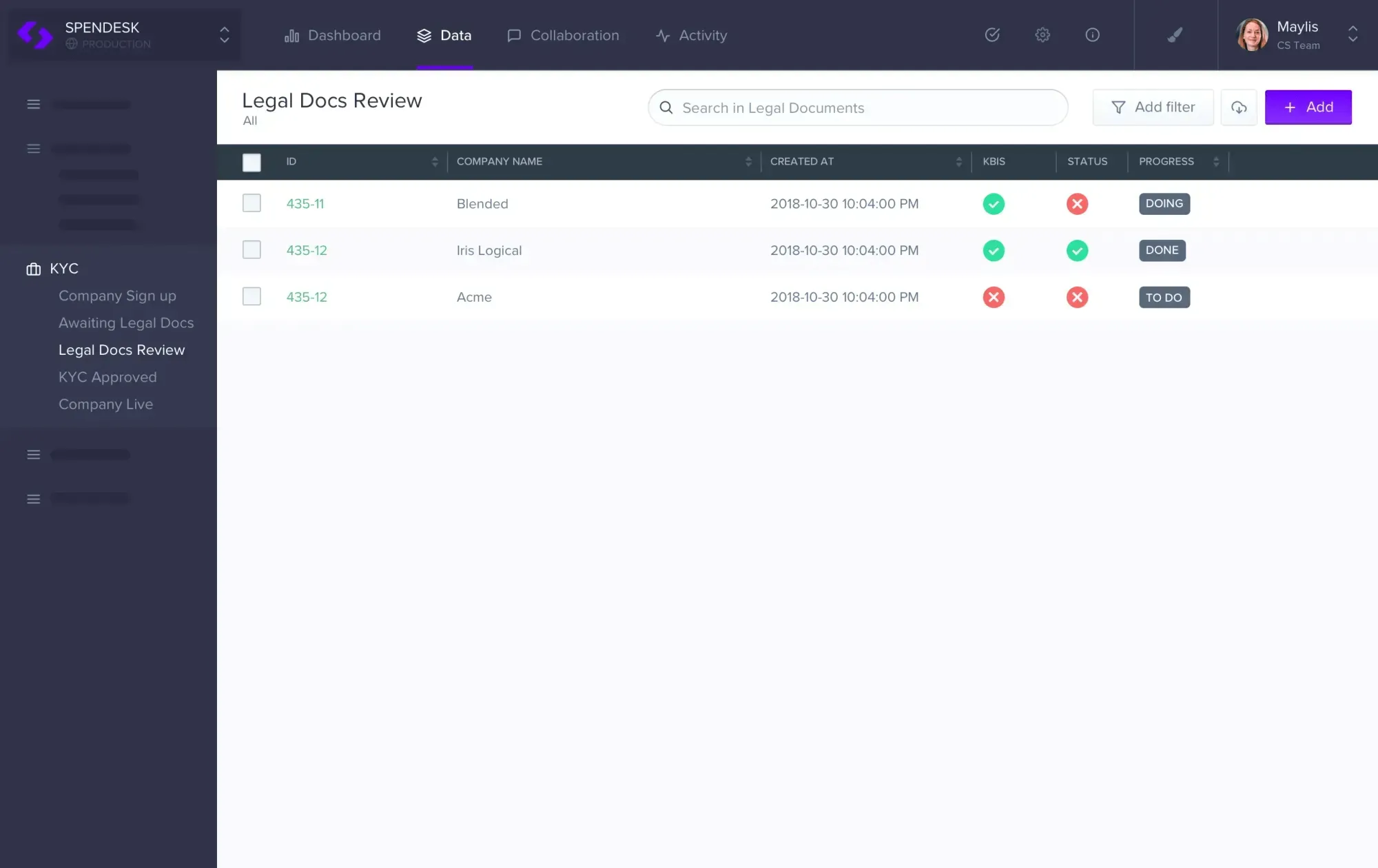 A screenshot illustrating an admin panel of Ada. Forest Admin doesn't have access to customer data.