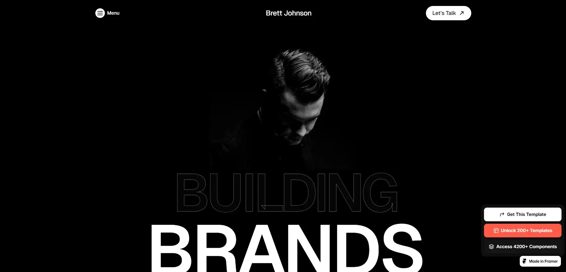 brett free minimal portfolio template