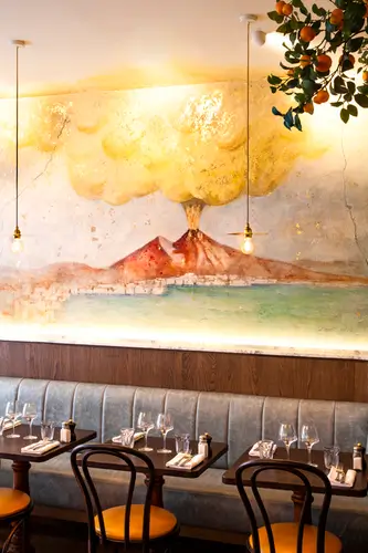 Mosaïque murale du restaurant - Vésuve