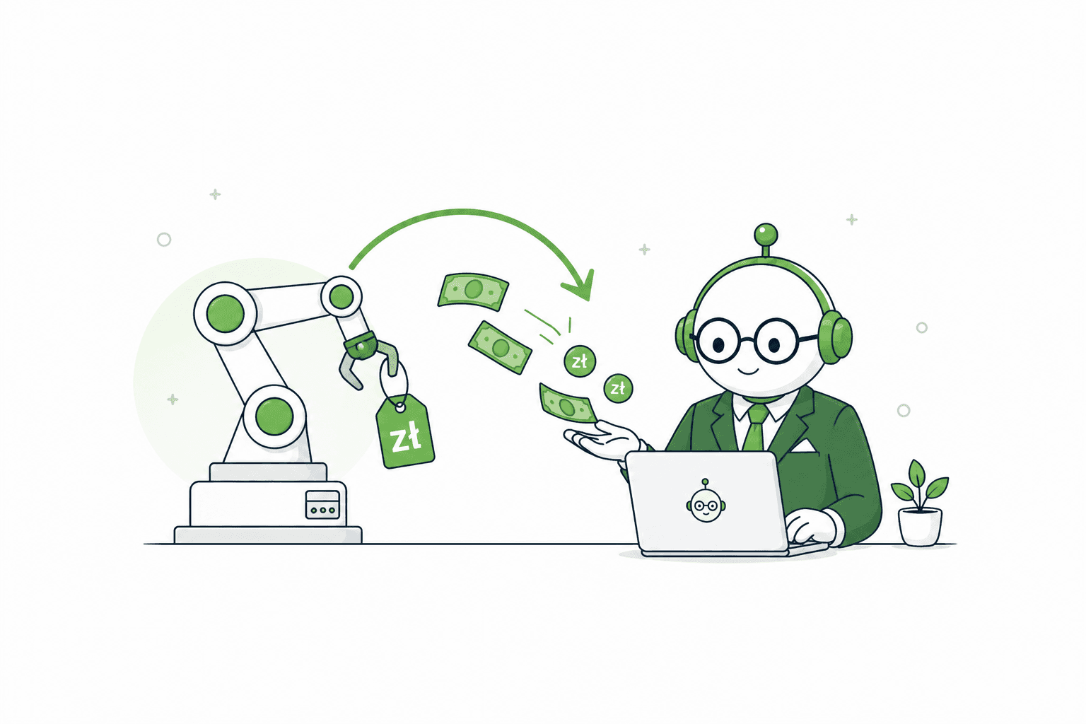 Robot analizuje inwestycję w robotyzację, z której część kosztów wraca w formie oszczędności podatkowej