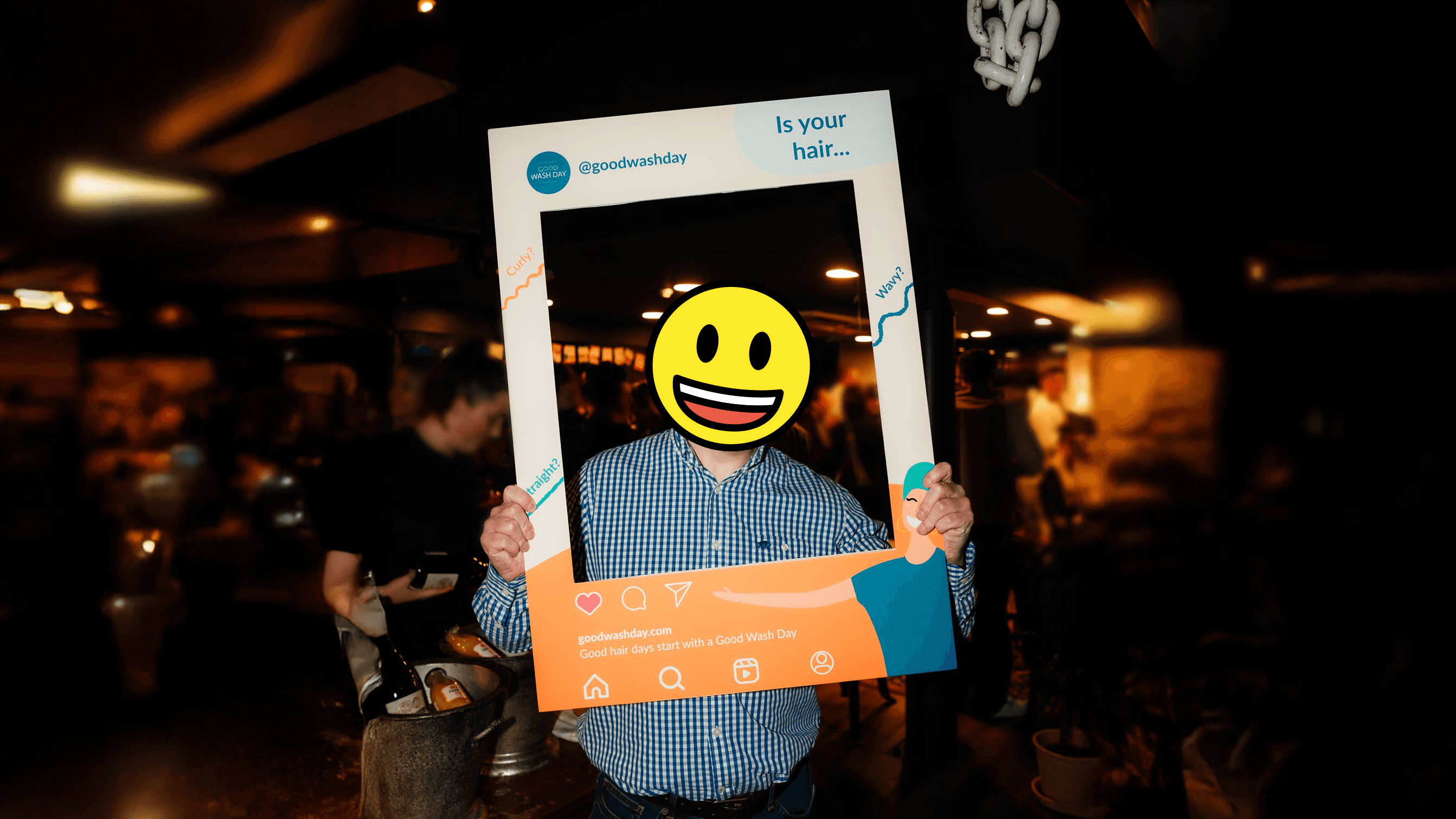 Selfie frame designed for Good Wash Day BBC Dragons Den party