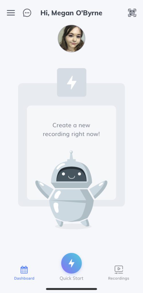 screenshot of the jamworks mobile app lecture recorder