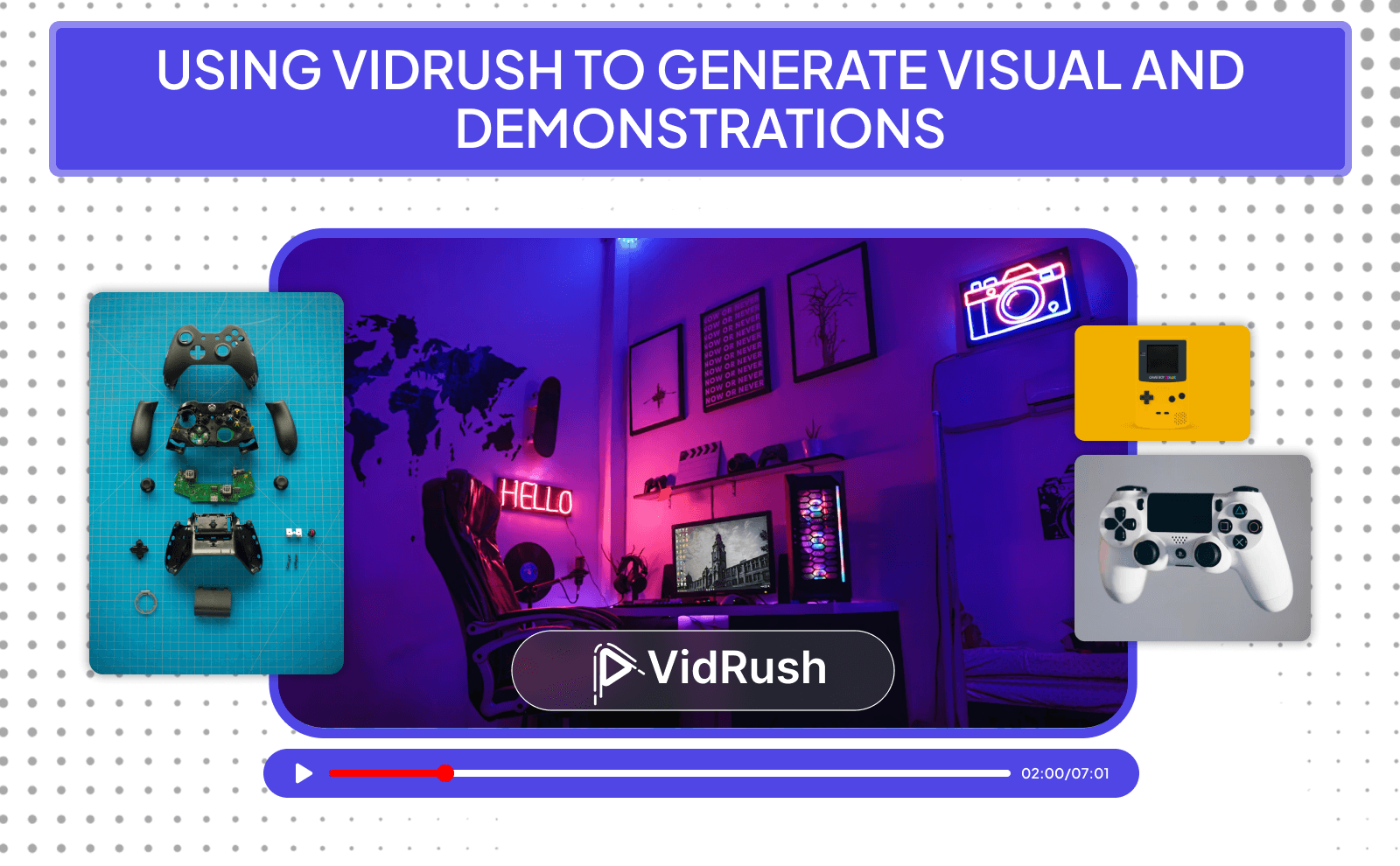 Using VidRush to generate visual and demonstrations - YouTube Videos You Can Create With AI