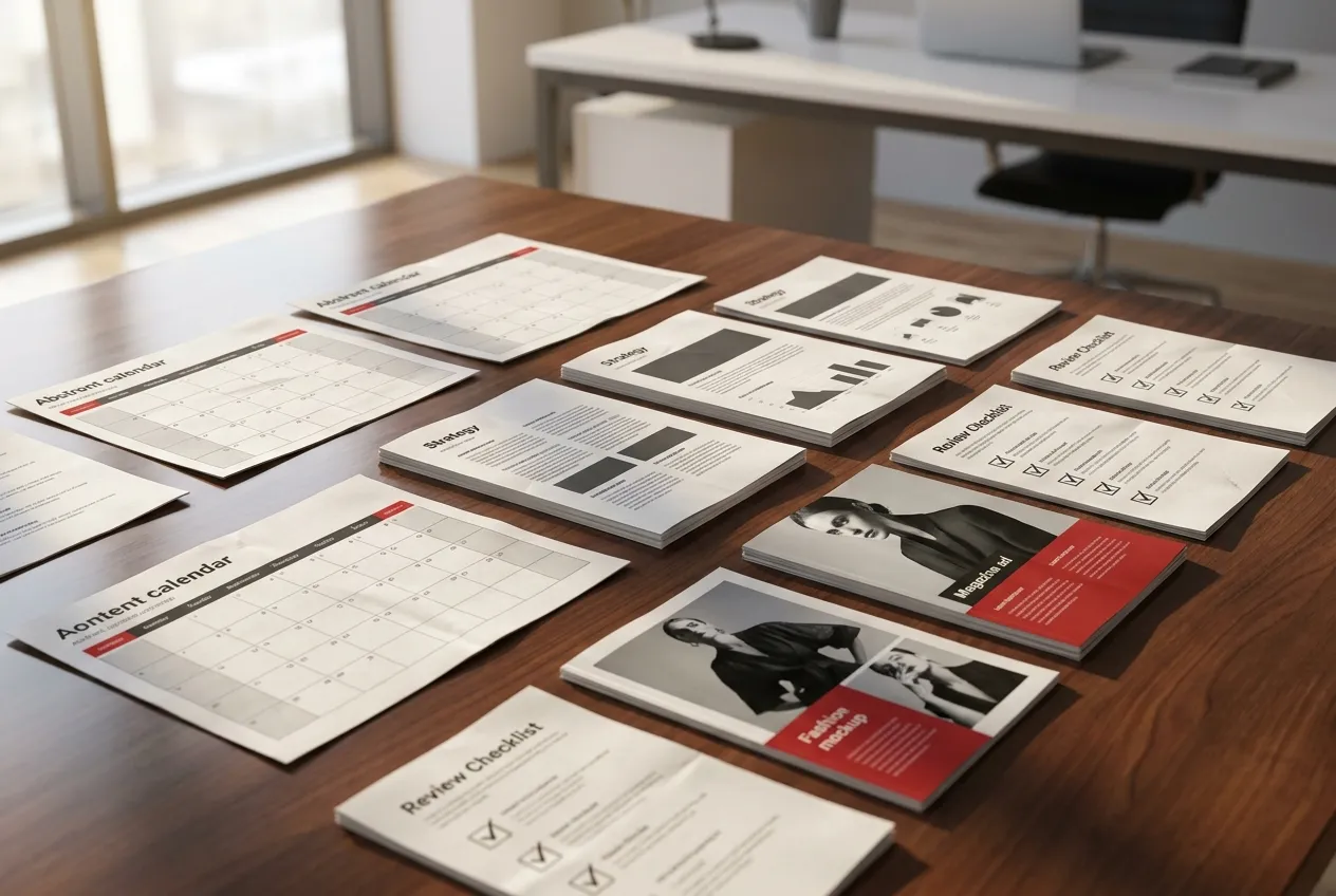 Digital Marketing setup by RockN' Socials on laptop, tablet, and phone.