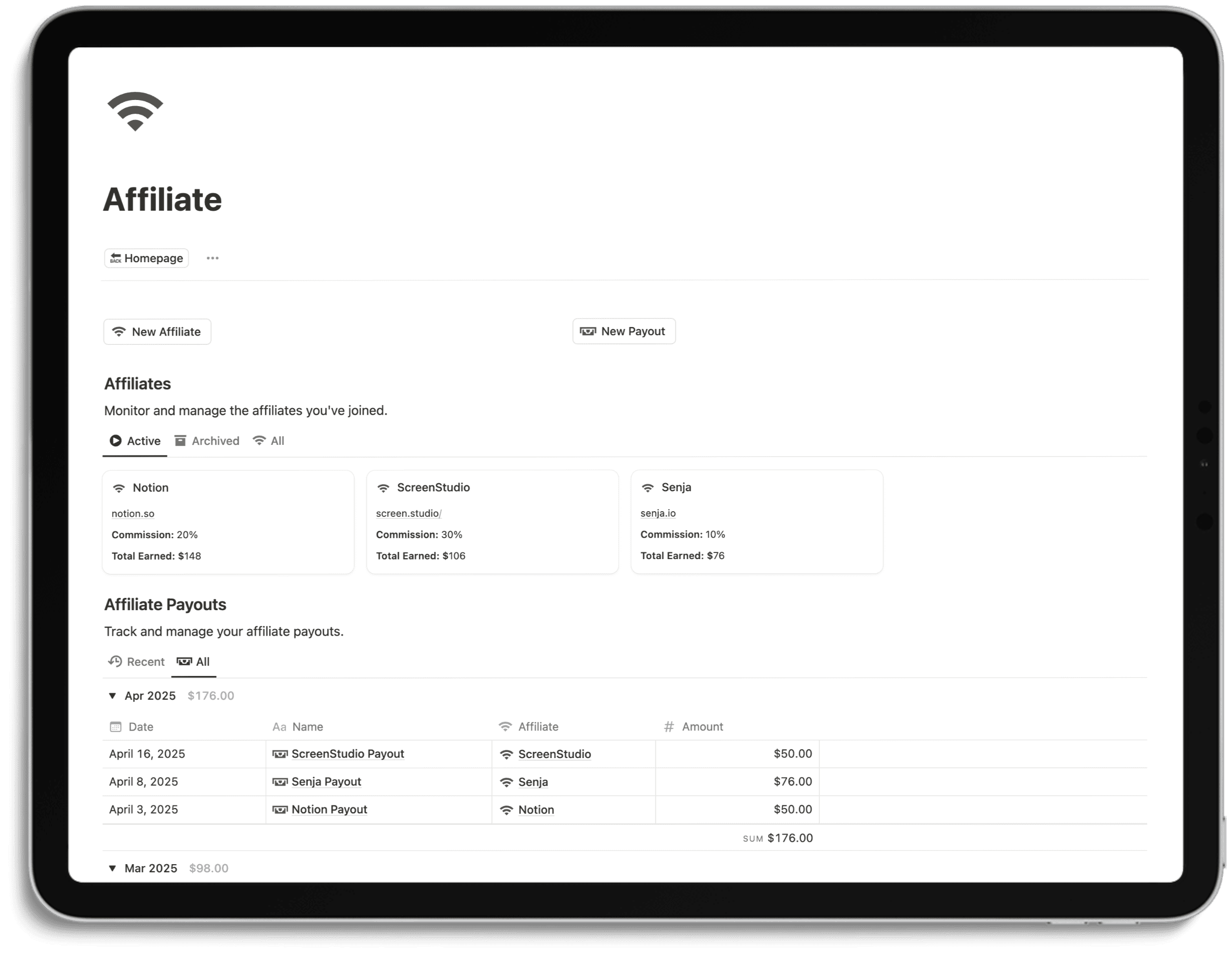 Notion Content System - Affiliate