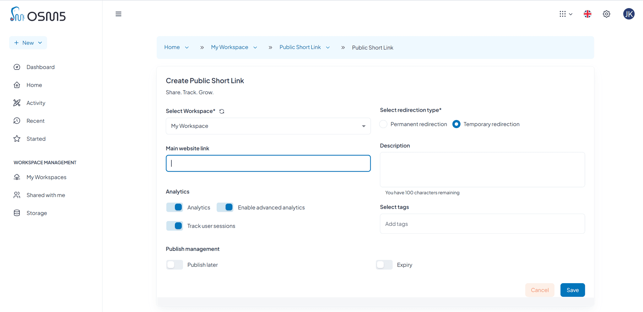Create Publish Short URL