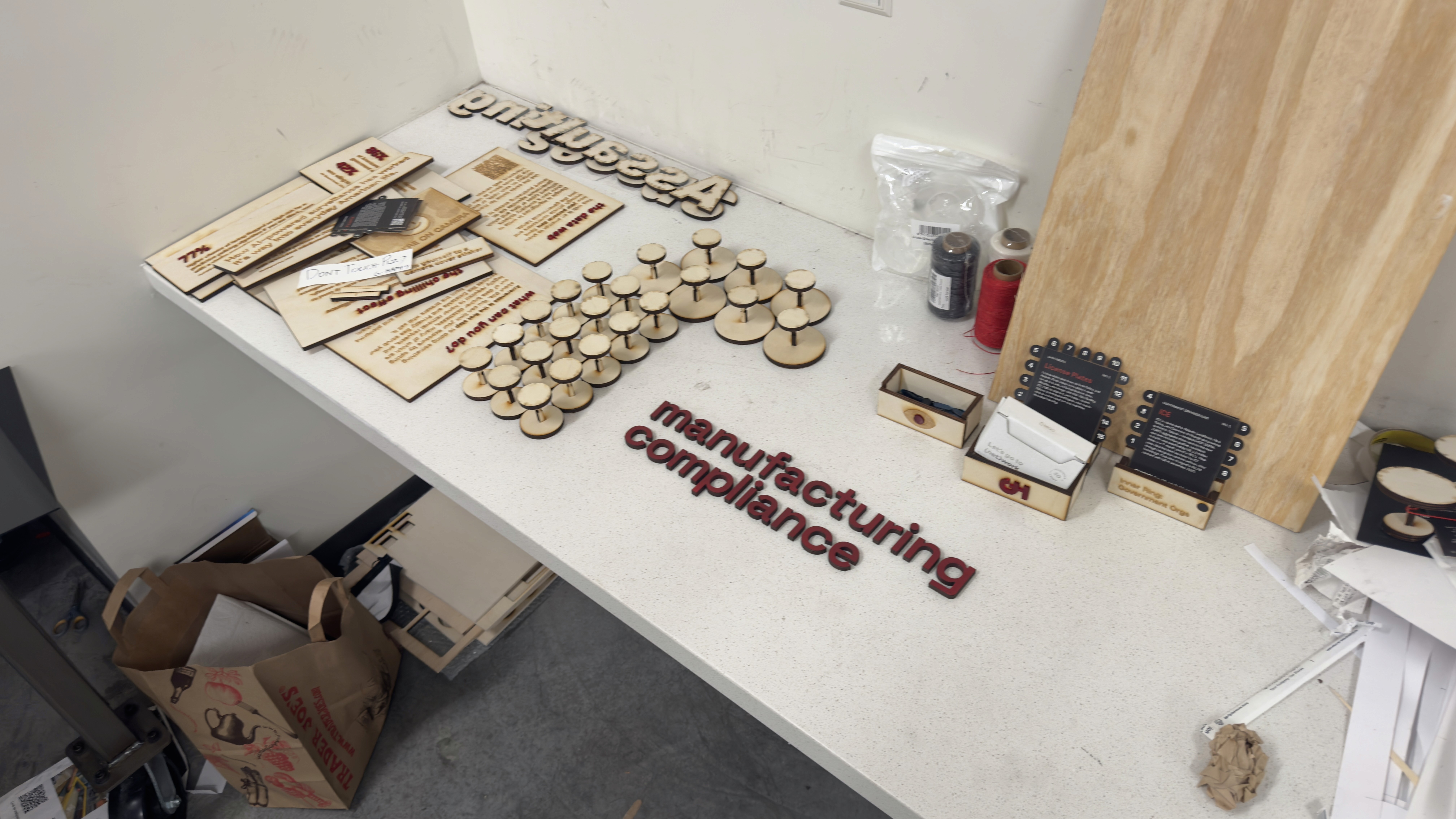 All pieces ready to be put up at the exhibit.