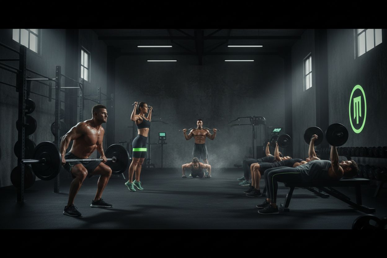 People training different muscle groups