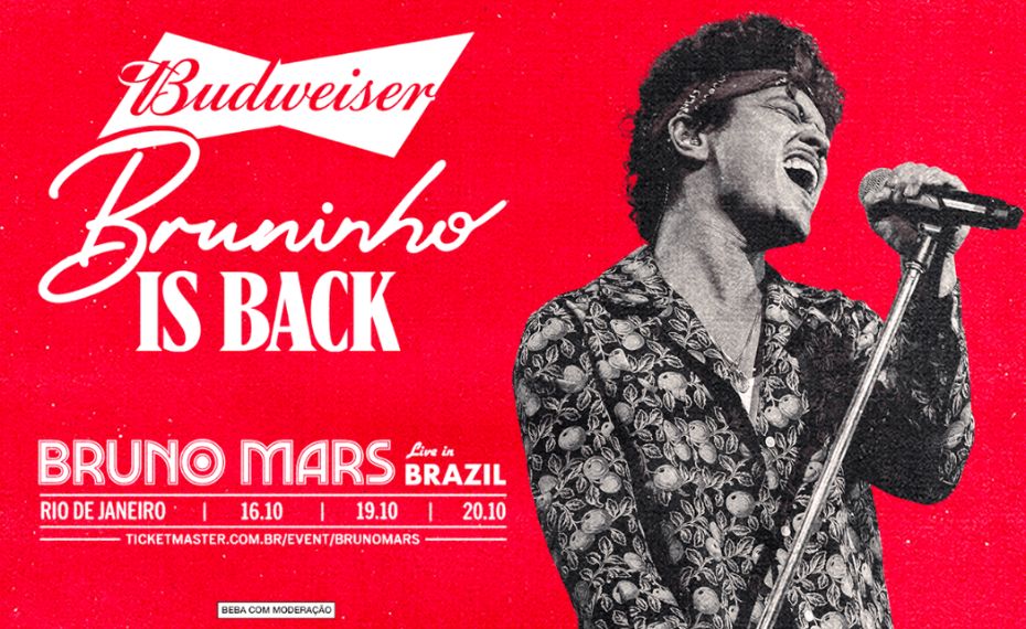 Budweiser dará “carona” aos fãs de Bruno Mars no Rio de Janeiro