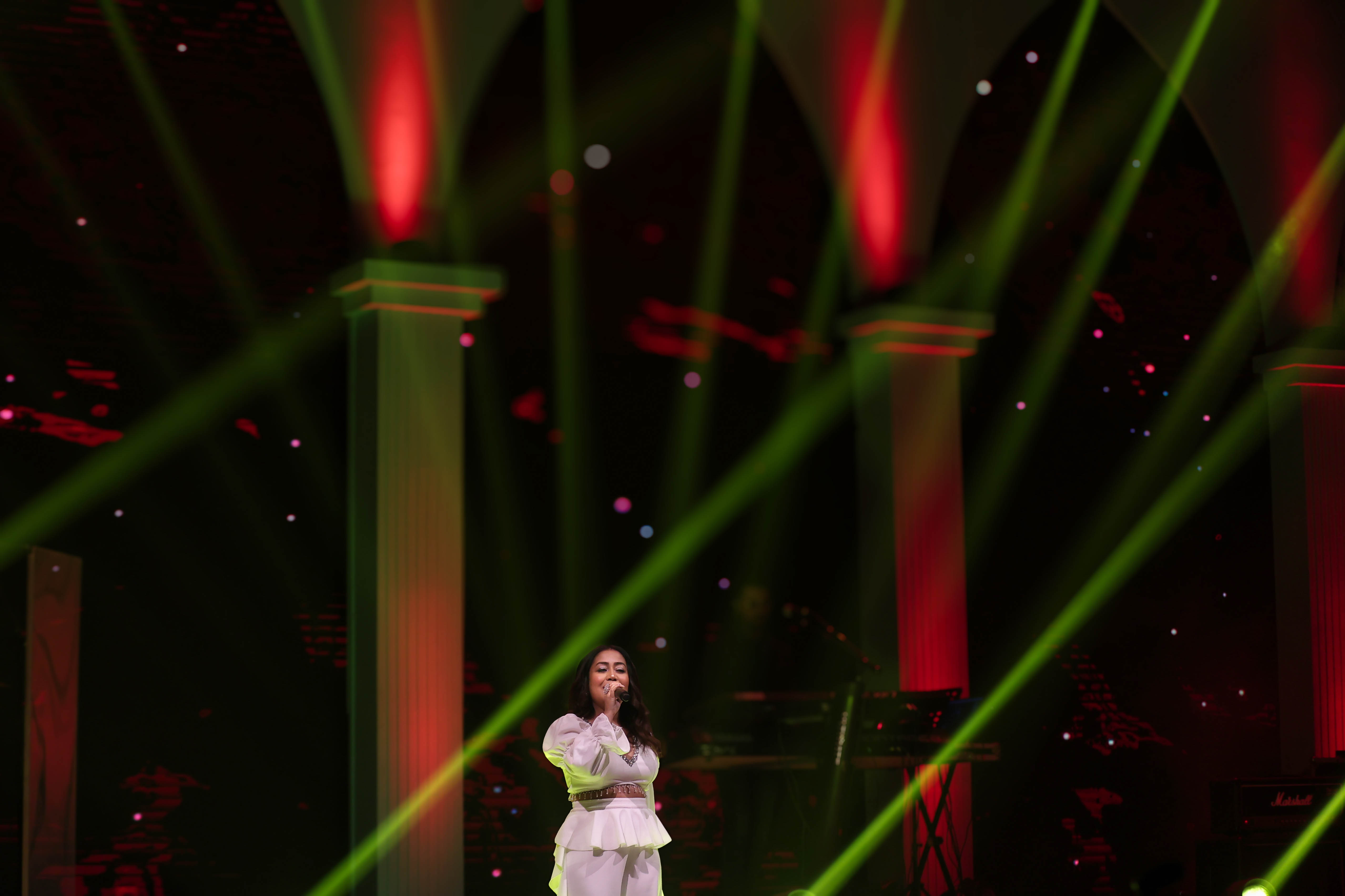 a woman wearing headphone