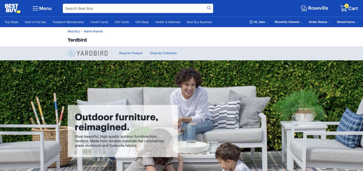 screenshot of launch webpage on bestbuy.com