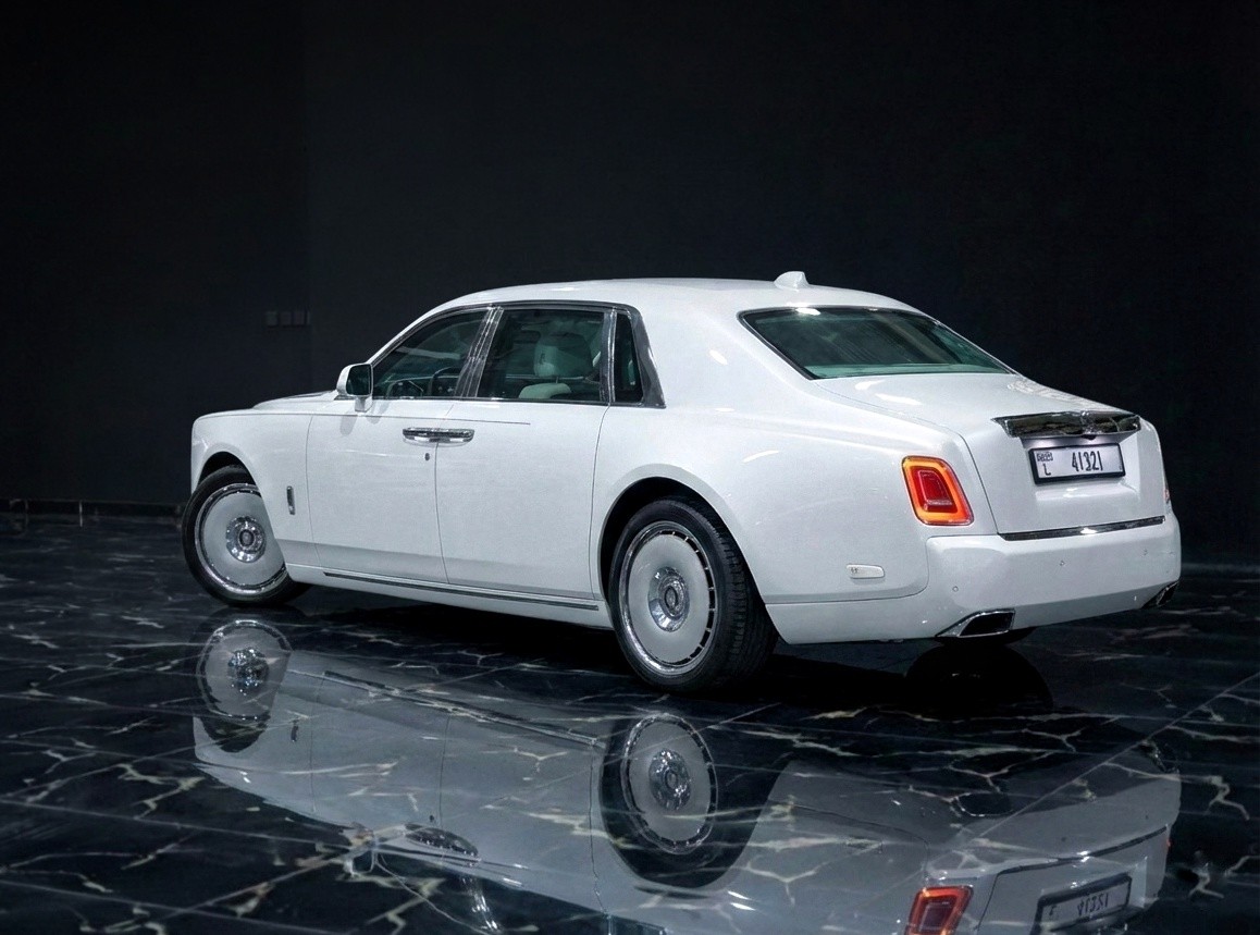Rear corner exterior of Rolls-Royce Phantom Series II 2024, luxury sedan with long wheelbase and refined design