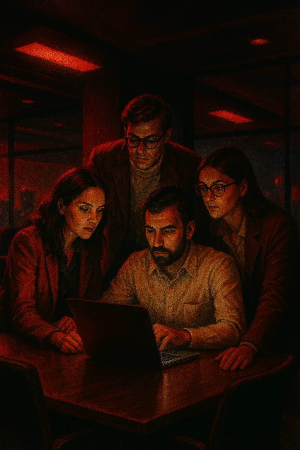 Team analyzing data on a laptop, representing RockN' Socials Digital Marketing Agency.