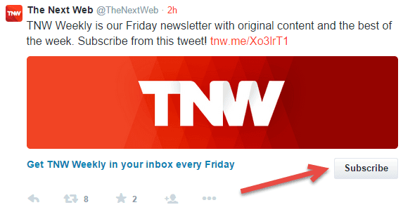 Include a CTA (Call-to-action) button in twitter