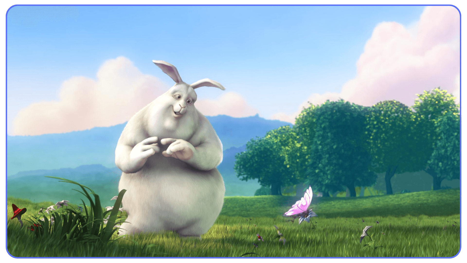 Comedic scene from Big Buck Bunny showcasing expressive animation made with Blender
