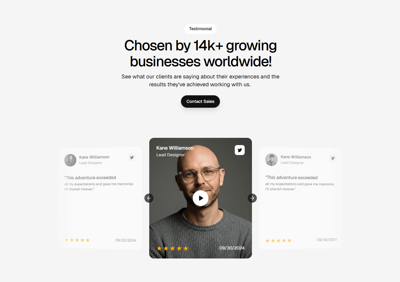 Framer Testimonial Section Component