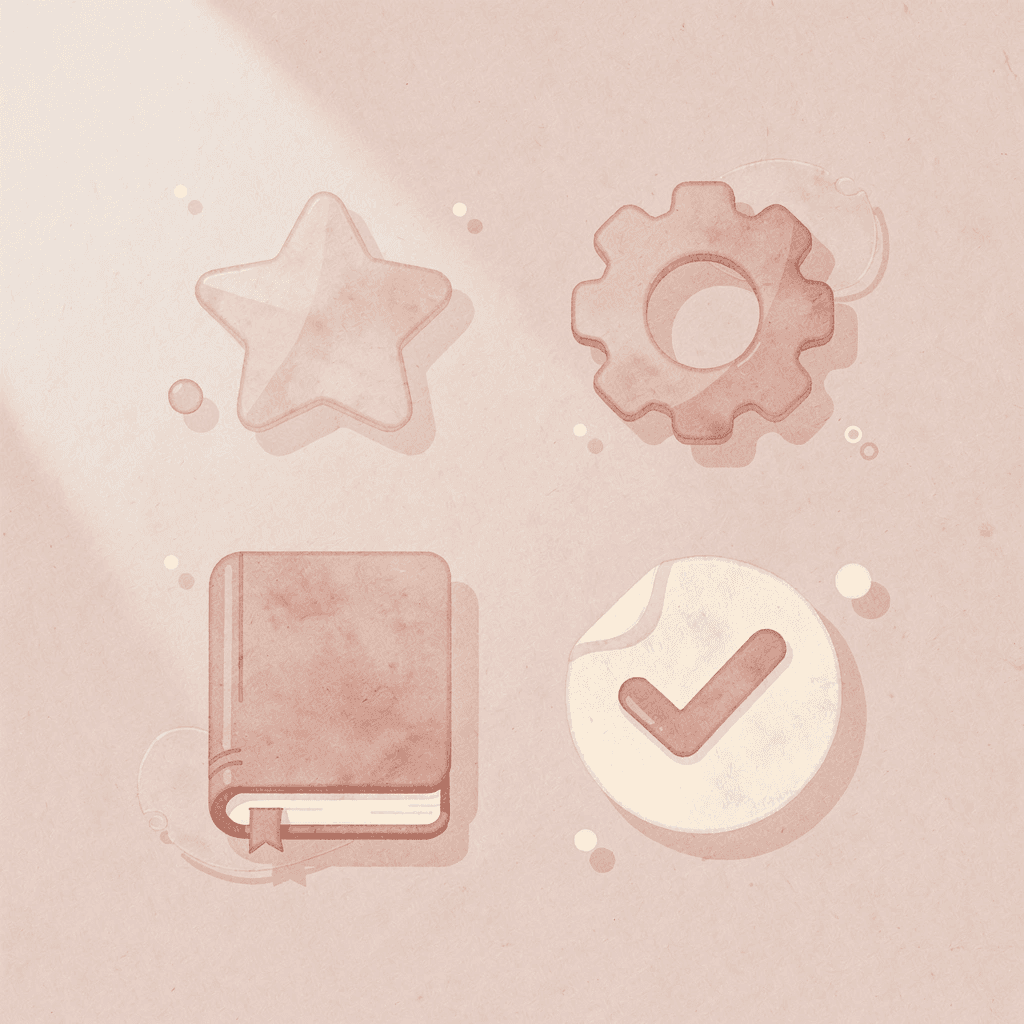 Four icons representing the main sections of the ACT test