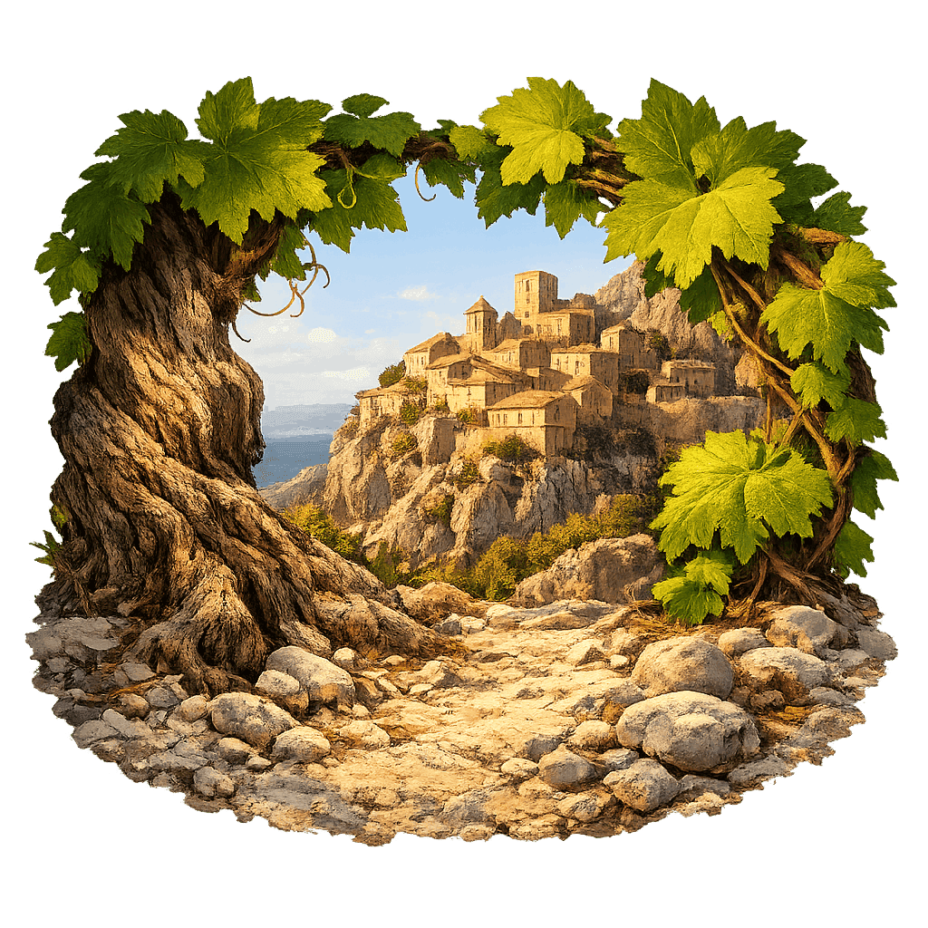 Detailed graphic of the Melissa wine region.