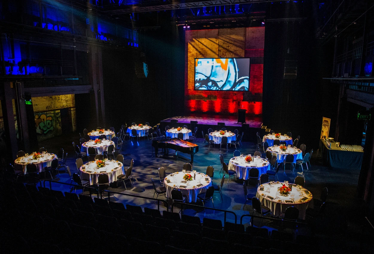 Powerhouse Theatre at the Brisbane Powerhouse, set for a sit-down event