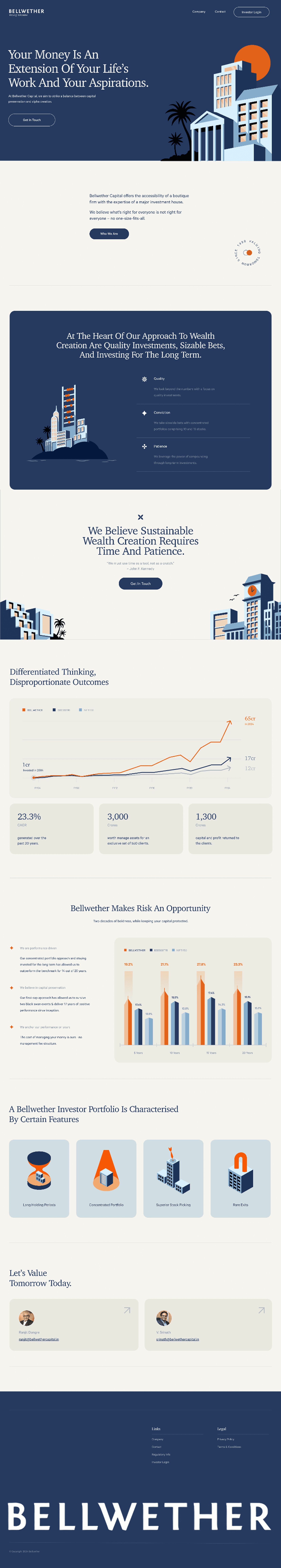 Full page long screenshot of the Bellwether Capital website