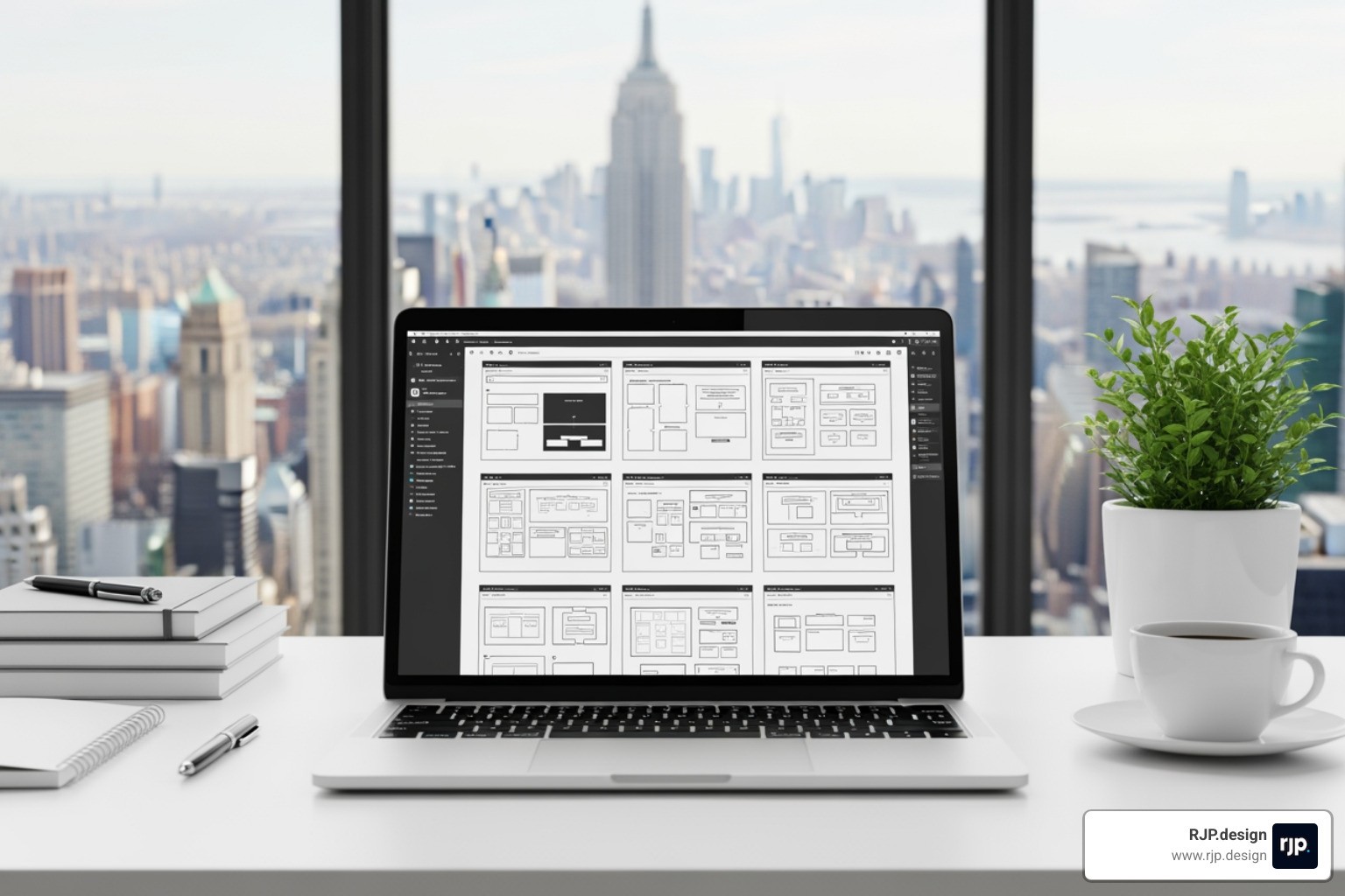 UI/UX design wireframes for a new website project - web design firm nyc