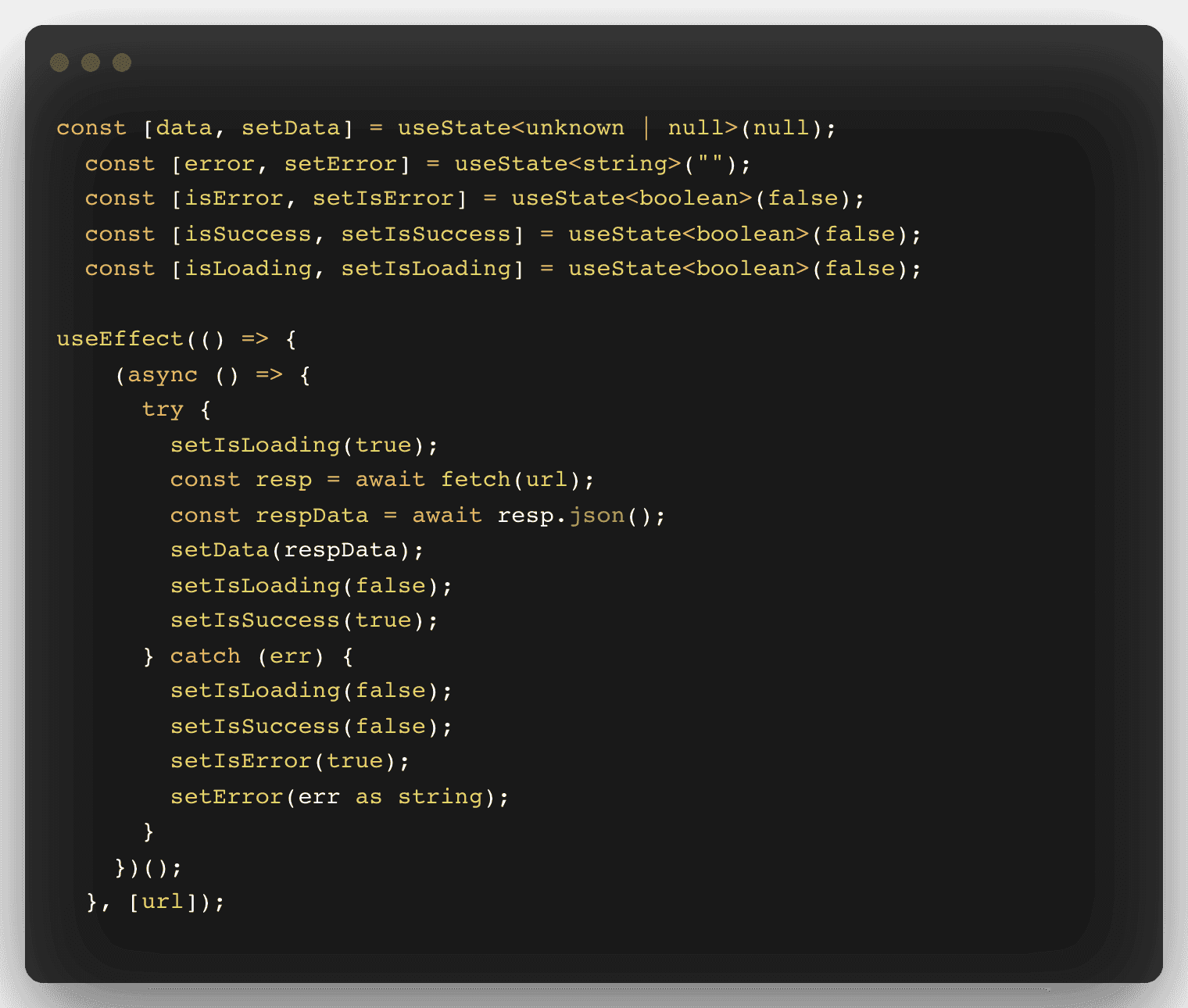 A code snippet that creates another custom hook.