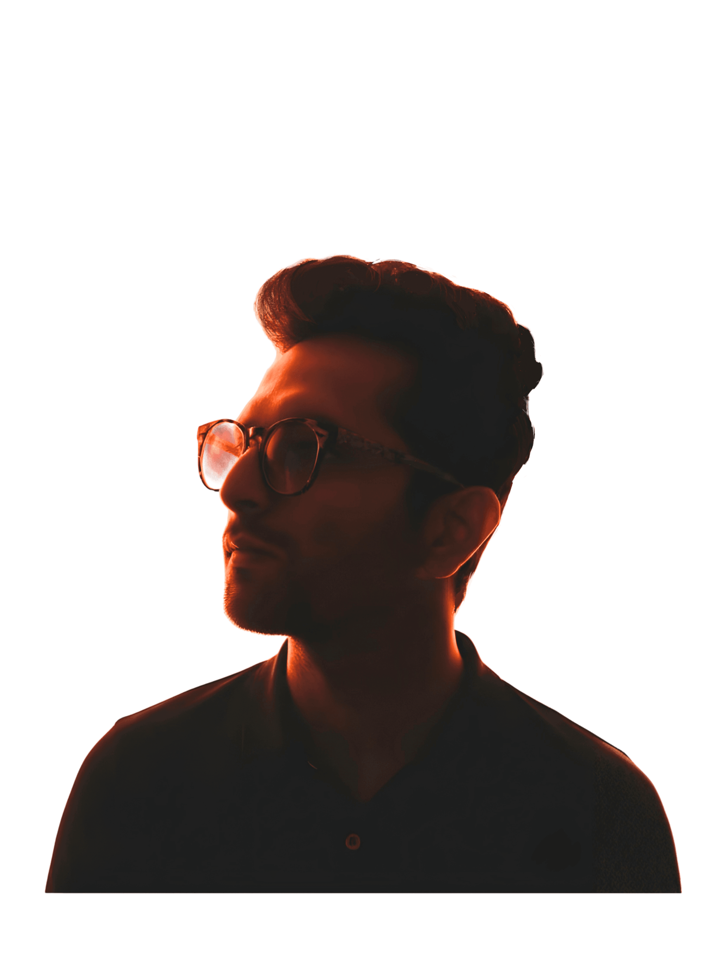 Hiten Rajgor's Portrait shot in dark room with orange light