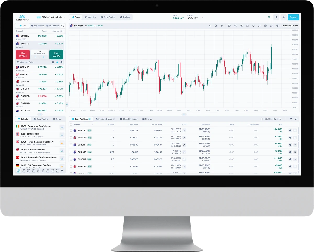 Match-Trader on desktop