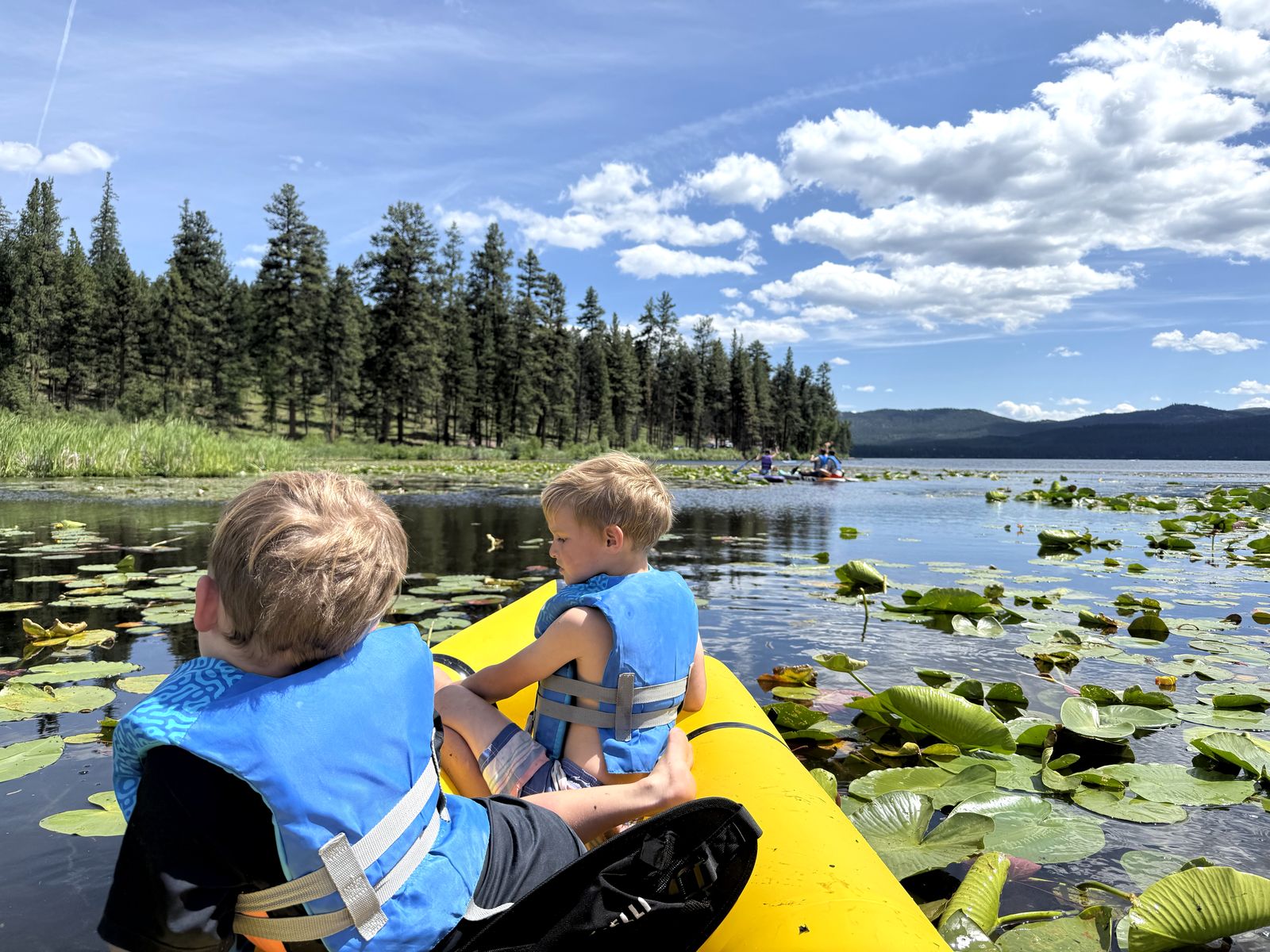 Paddling the Clearwater Canoe Trail near Seeley Lake, Montana