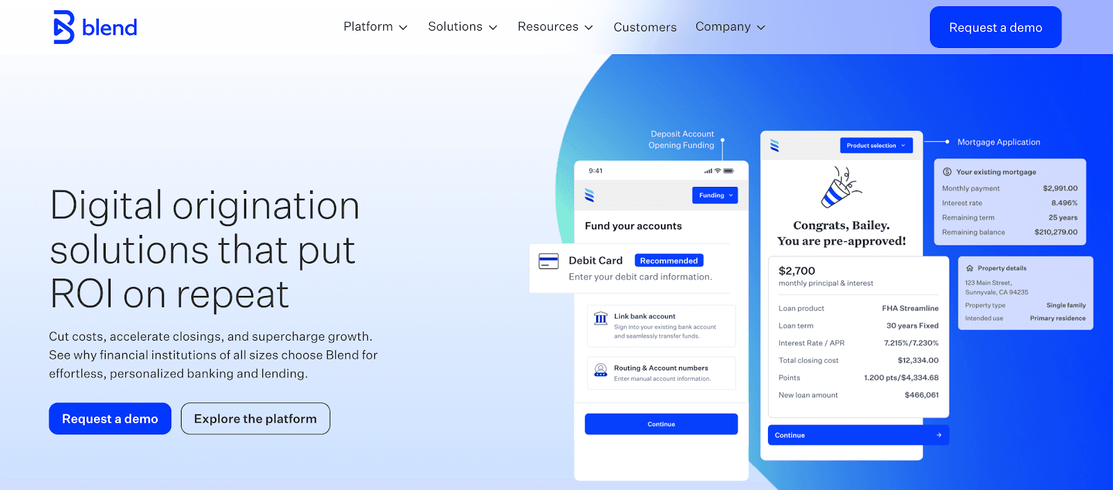 Blend website homepage