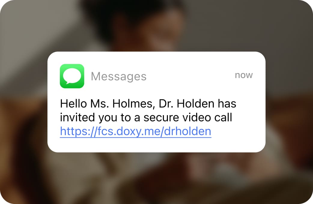 A text message with an invite