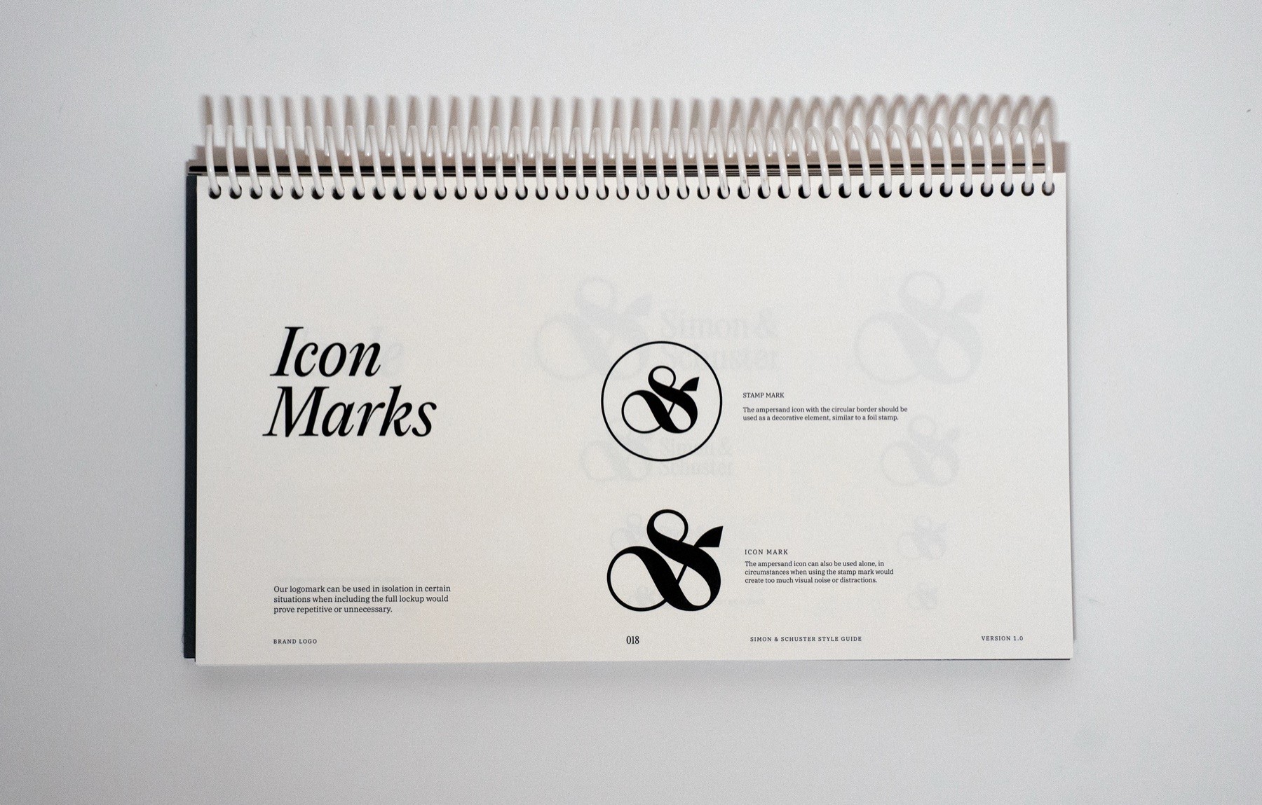 Simon & Schuster brand guidelines spread 17