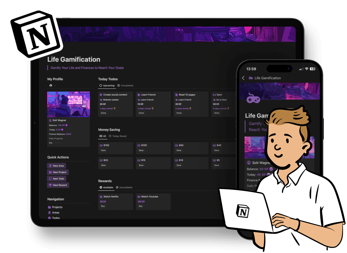 Level Up your Life with Notion: Gamify Habits and Skill Tracking